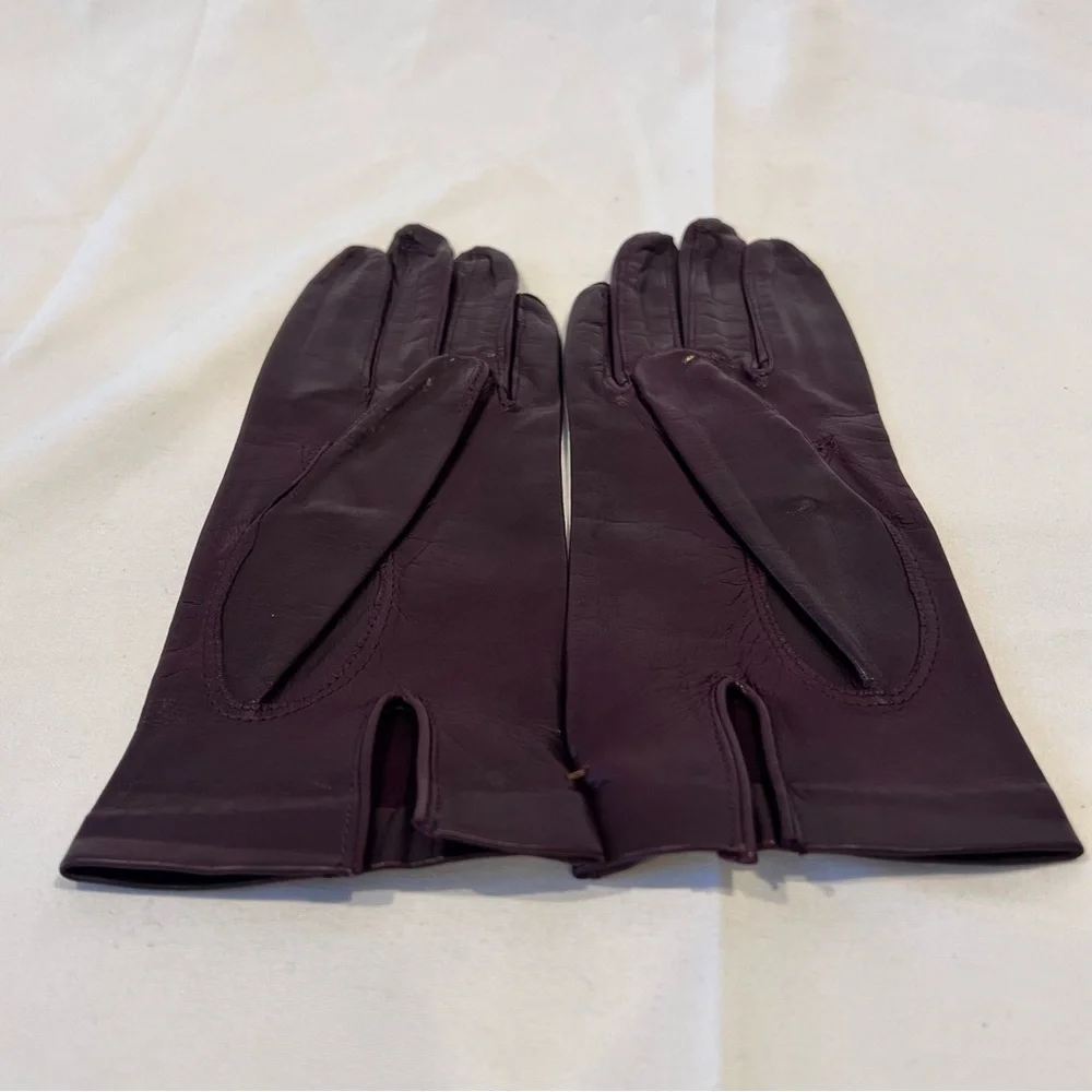 Madova Firenze Italy Leather Gloves Women’s Size 7 Plum Purple Made in Italy NEW